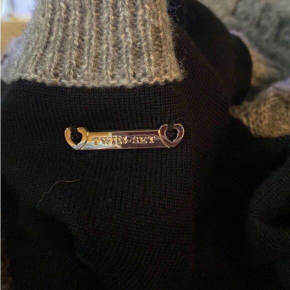 Twin-Set Wool Lace Sweater Dress Tunic S Romantic Cottagecore Italian Designer - Picture 3 of 8